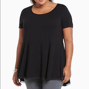 Raw edge tunic tee